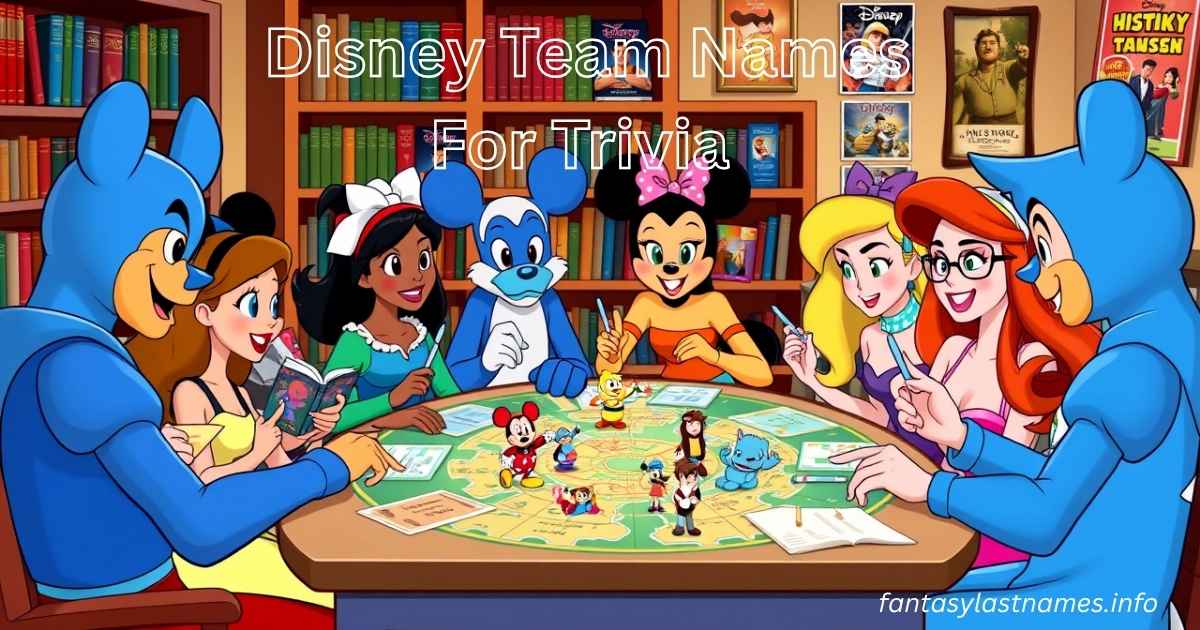 Disney Team Names For Trivia