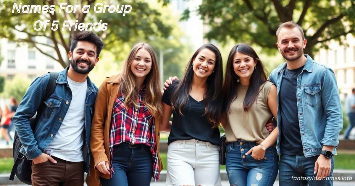 Names For a Group Of 5 Friends